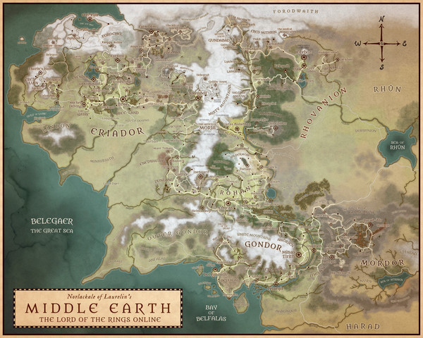 LOTRO Арт - Фан-арт - Full Middle Earth Map