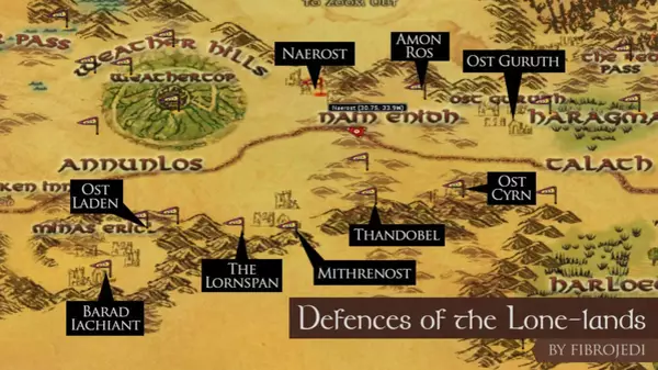 LOTRO Скриншоты - Карты - Defenses of the Lone-lands Deed Map