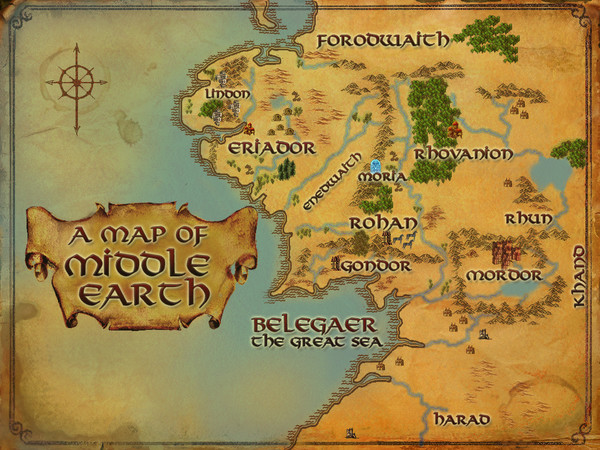 LOTRO Скриншоты - Карты - A Map of Middle Earth